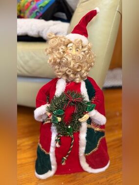 Holiday Santa Doll Decoration or tree topper